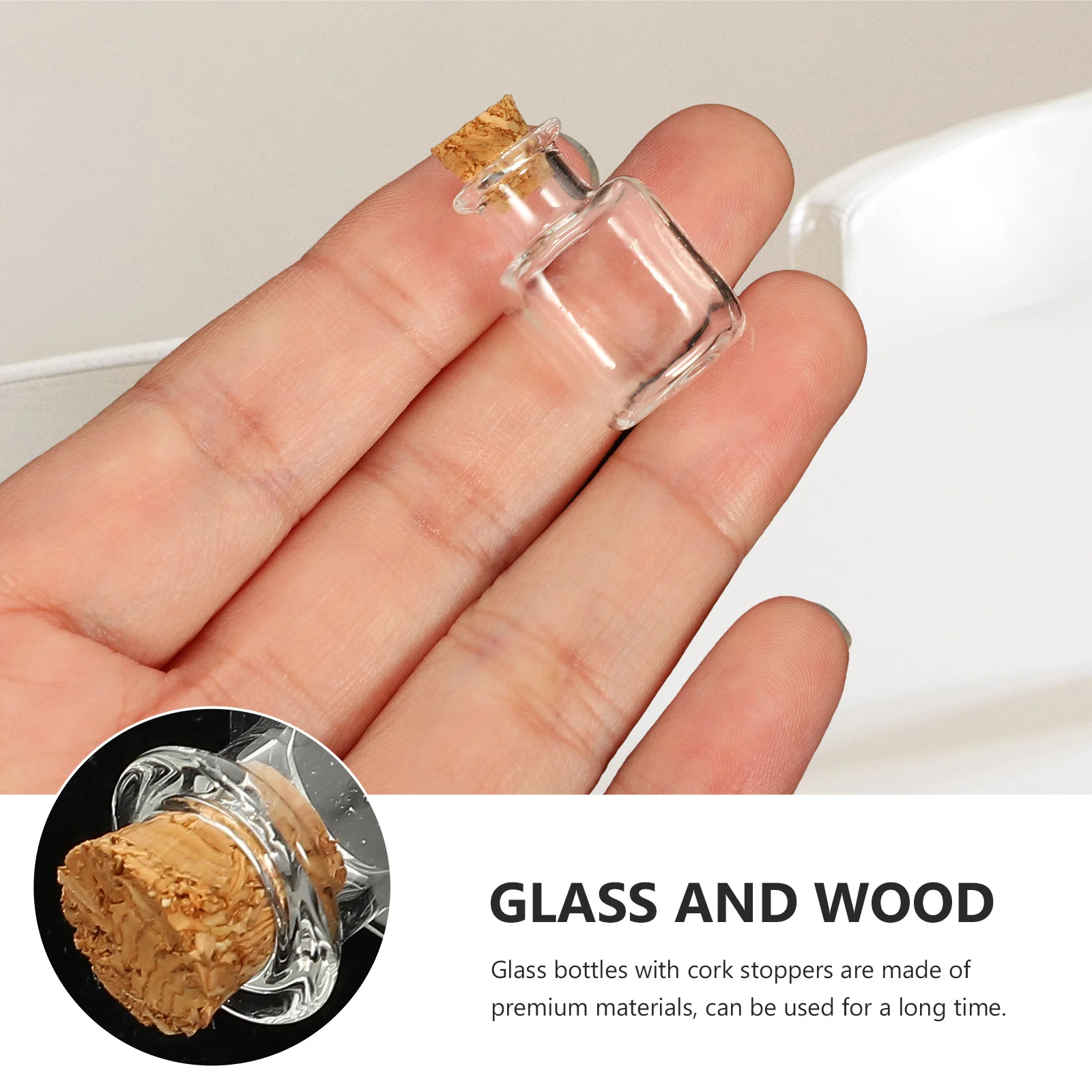 

15Pcs Glass Bottle Pendants Mini Drift Bottles with Cork Stopper Multi-Function DIY Wish Bottle for Jewelry Perfume Necklace