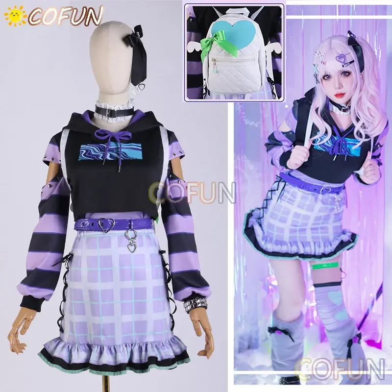 COFUN Project Sekai Colorful Stage Feat 25:00 At Nightcord Akiyama Mizuki Outfits Cosplay Costume Halloween Wig Backpack Dress