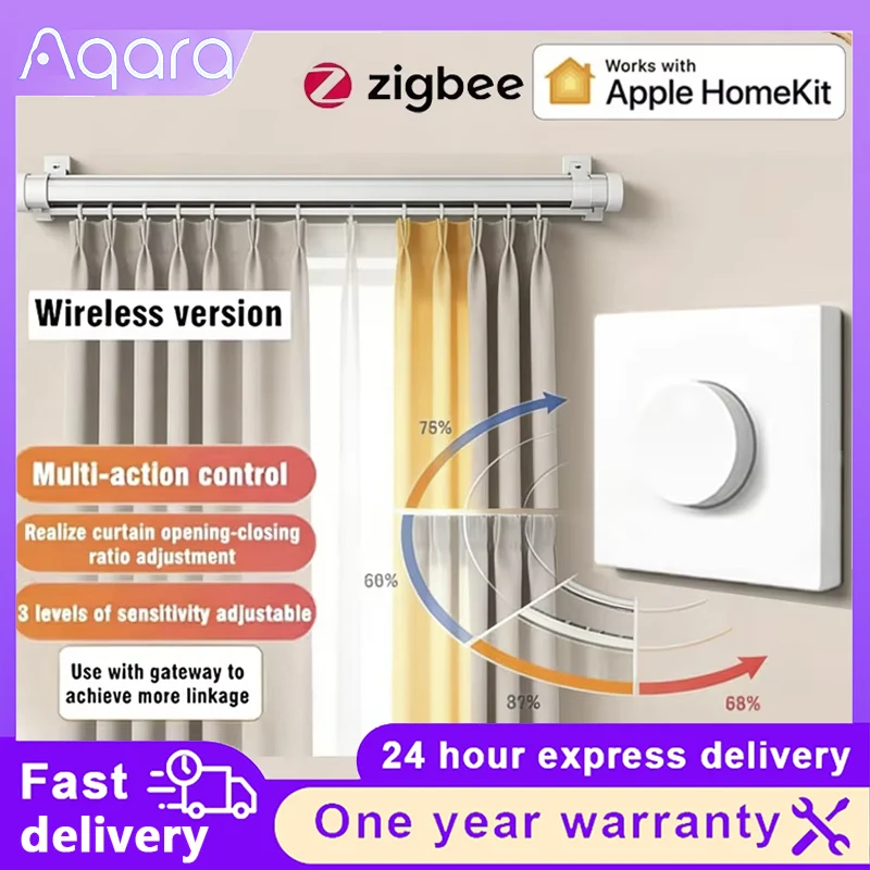 Aqara H1 Smart Wireless Knob Switch adjustable brightness curtain opening and closing ratio PC material supports Zigbee 3.0
