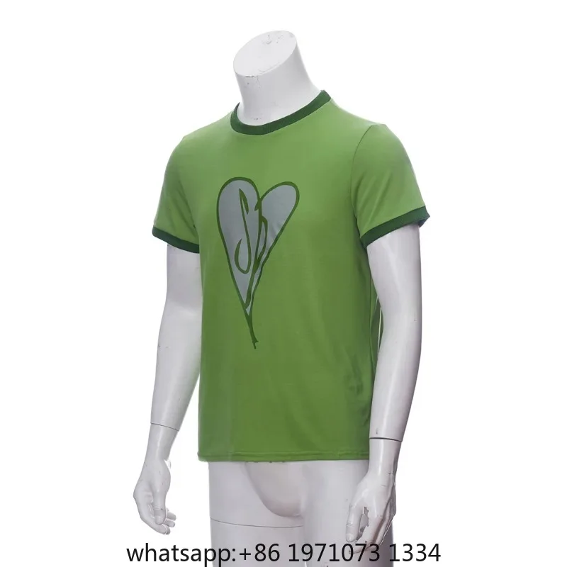Scott Pilgrim Cosplay Costume Green Heart Printed Tee Yellow Plumtree T-Shirt Halloween Casual Short Sleeve Top Shirt