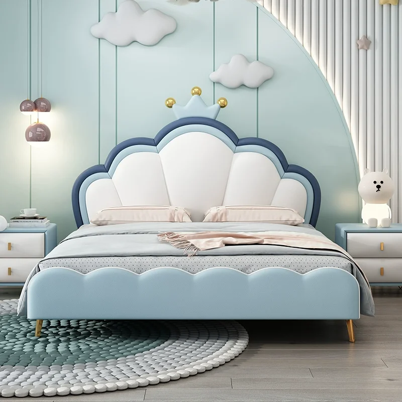 Display Princess Double Bed Organizer Designer Large Wooden Luxury Double Bed Full Size Storage Princess Muebles Hotel Furniture