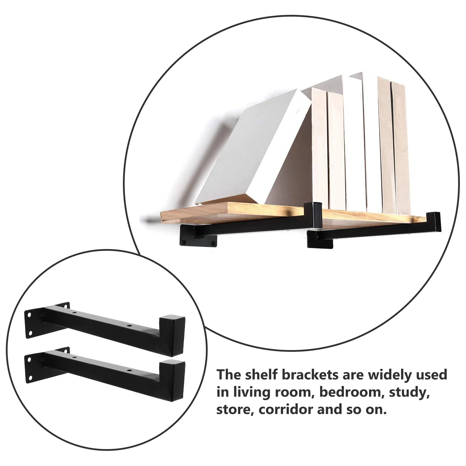 

2pcs Heavy Wall Shelf Brackets Metal Shelf Brackets Iron Thickened for Shelves Bookshelf Storage Metal