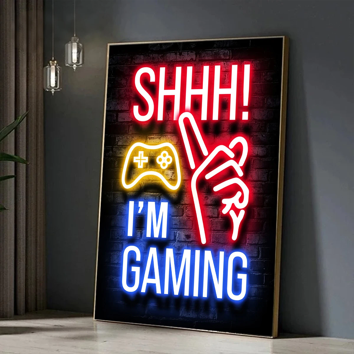 Esports Gaming Wallpaper - Affiche néon cyberpunk adaptée aux tables