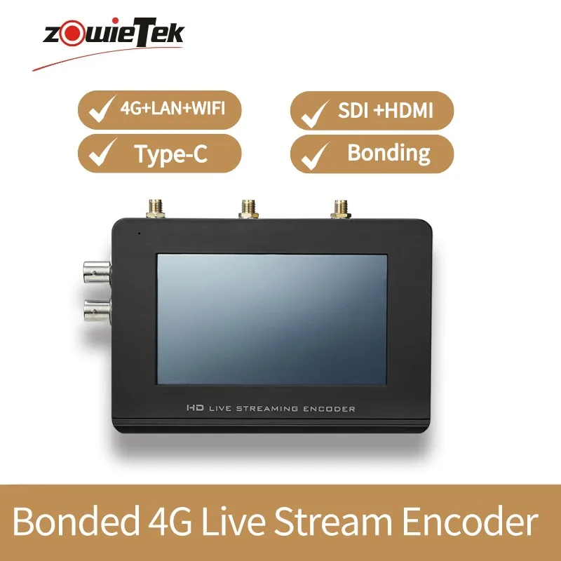 

Zowietek LiveV400 Portable Bonding Live Video Streaming 4G Encoder for Facebook, Twitch, YouTube and Twitter RTMP RTMPS