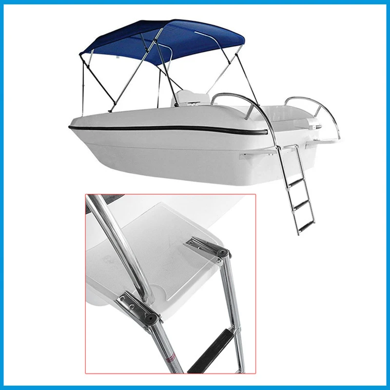 

3 Steps Boat Stainless Steel 304 Telescoping Folding Ladder Deck Outboard Swim Platform Boat Marine Yacht Accesso