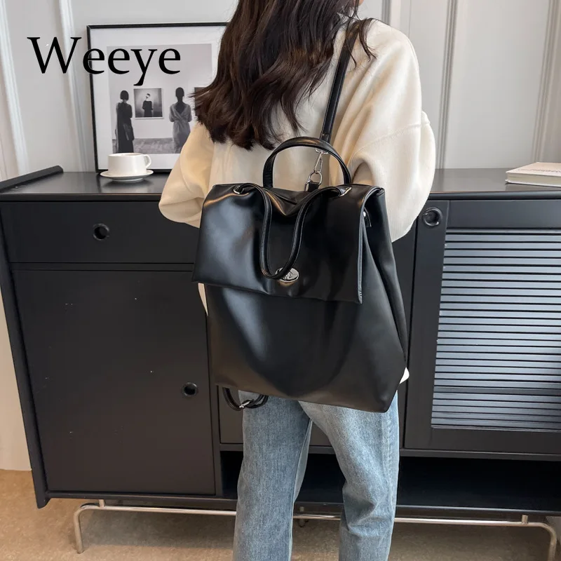 premium-casual-large-capacity-women's-backpack-bag-2023-new-silver-black-fashion-retro-popular-commuting-backpacks