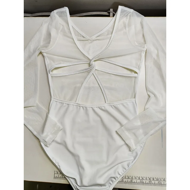 

Индивидуальный темпераментный балетный танцевальный костюм, тренировочный топ, студенческий художественный экзамен, базовый тренировочный костюм для тела, женский сетчатый комбинезон для взрослых