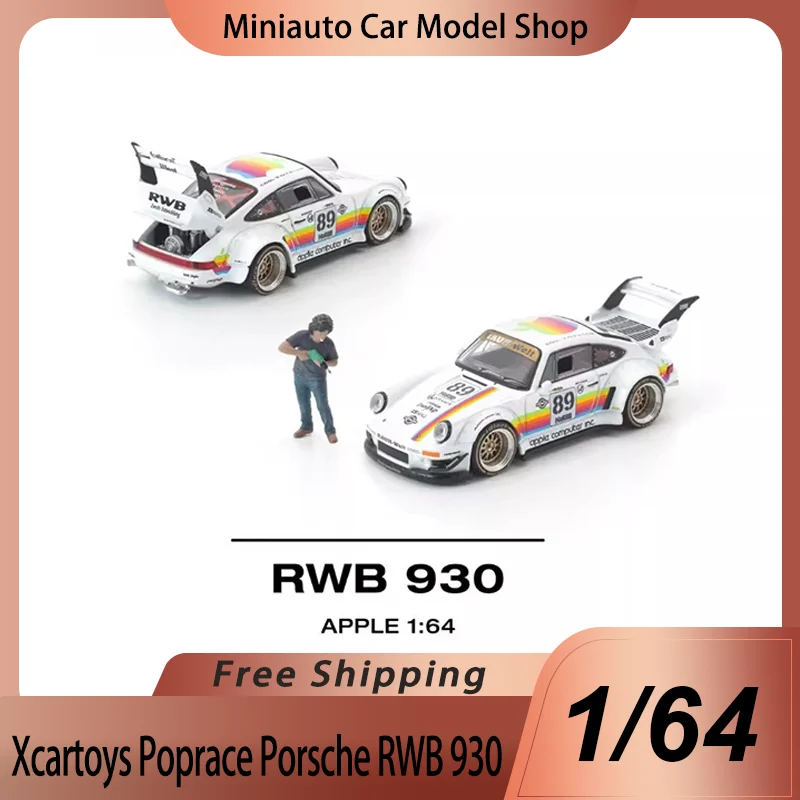 Novo Lançamento em Pré-venda Xcartoys Poprace 1:64 Porsche RWB 930 Versão Apple Miniatura em Liga Rauh Welt Porsche Carro de Brinquedo Diecast Presente para Crianças