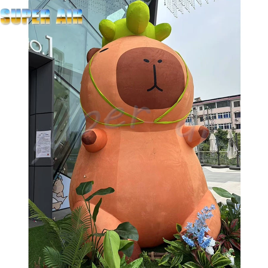 Inflatable Capybara Outdoor Decoration Cute Cartoon Model Animal Themed Decor for Garden Party Popular Inflatable Sculptures