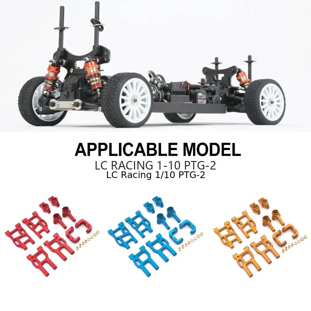 

Aluminum Alloy 1/10 Upgrade Metal Parts Kit 10pcs Durable Full Metal Rc Upgrade Metal Parts Kit For LC Racing PTG-2 Black