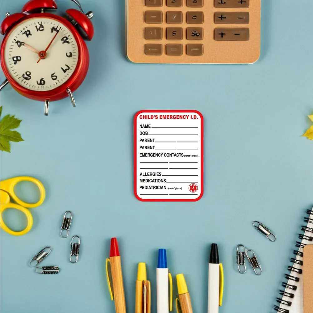 

15 шт. водонепроницаемых наклеек для детских сидений, аварийные медицинские идентификационные бирки для детей, ярко-красные самоклеящиеся, для обеспечения безопасности