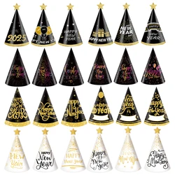 6pcs Happy New Years Hats 2025 Novelty New Year Paper Star Cone Cheers New Year Party Favors for New Years Eve Party Decorations