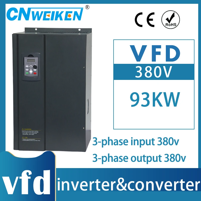 Frequency Converter AC 380V 75KW/93KW/110KW/132KW Variable Frequency Drive 3 Phase 380V Speed Controller Inverter Motor