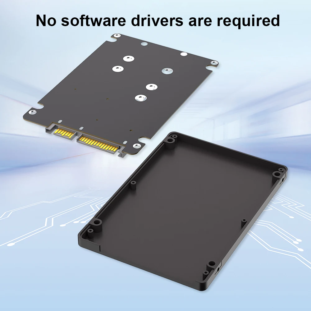 Dubbele M.2 B-sleutel NGFF SSD naar 2,5 SATA III-adapter HDD-schijfbehuizing Behuizing zonder stuurprogramma Dubbele NGFF B-sleutel M.2 SSD-kaart met behuizing