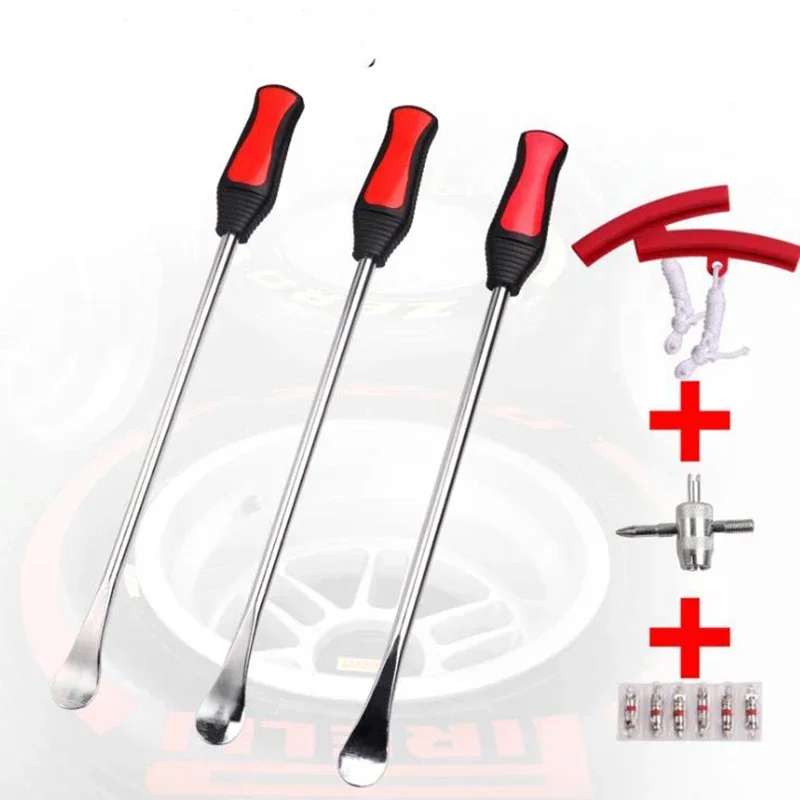 3 قطعة رافعة الإطارات الطويلة أداة ملعقة سيارة دراجة الإطارات تغيير عدة الترابية إطار دراجة ملعقة مكاوي تغيير أداة عدة 2 قطعة كم واقية #4