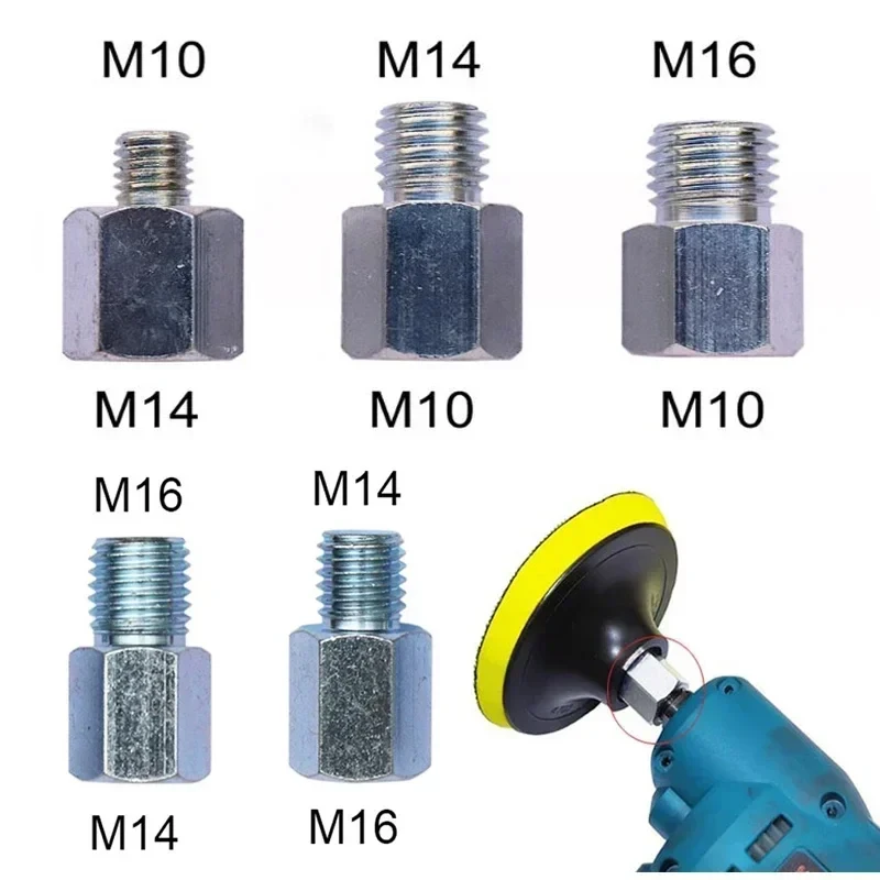 6PCS M14 To M10 M14 To M16 Angle Grinder Conversion Screw Polishing Machine Adapter Disc Adapter Accessories Interface Adapter