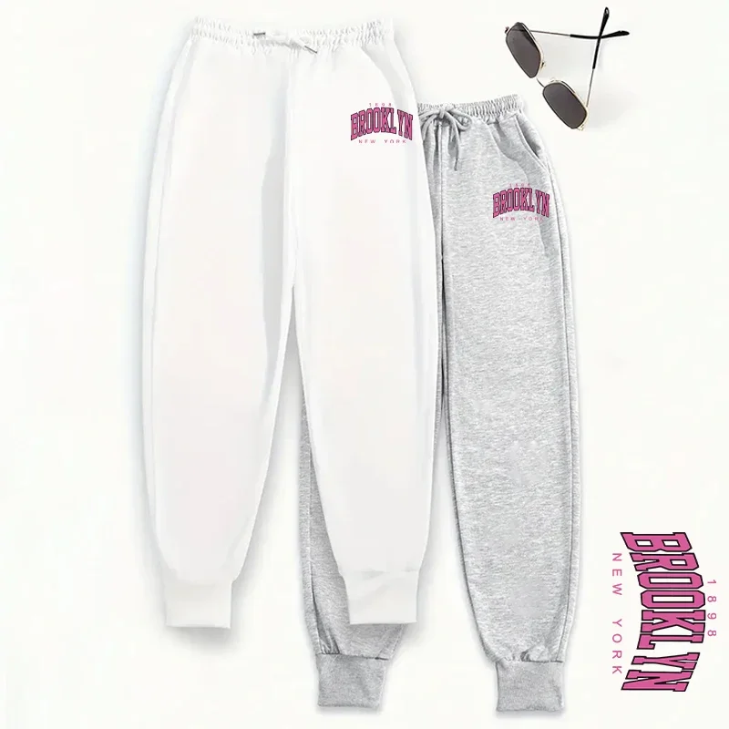 طقم نسائي مكون من قطعتين بنطال رياضي عصري بنطال صالة ناعم 2025 خريف شتاء مريح غير رسمي نمط الشارع قيعان