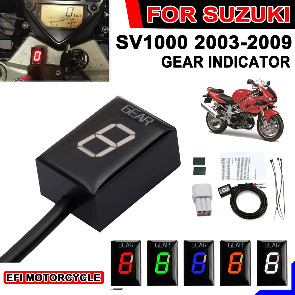 1-6 Gear Display Indicator for Suzuki SV1000 SV 1000 2003 2004 2005 2006 2007 2008 2009 Motorcycle Accessories Ecu Direct Mount