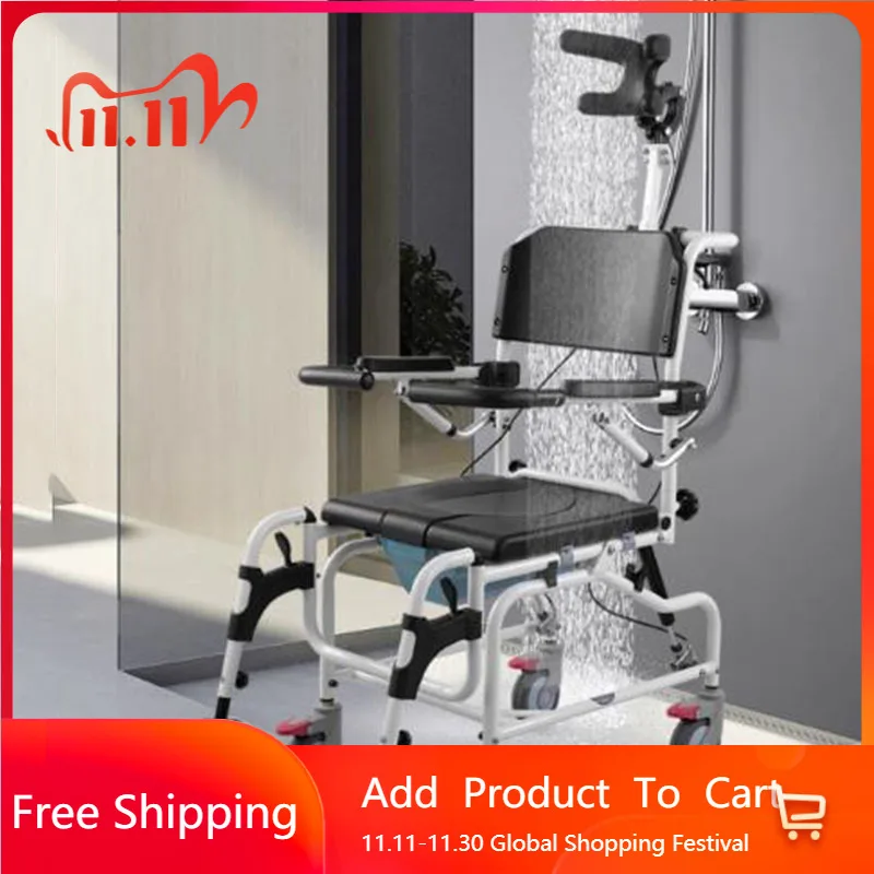 المعاقين المسنين كرسي حمام محمول دش ومرحاض كرسي بلا ظهر قابل للطي ساونا خطوة مايندر في الهواء الطلق المعادن Cabeceros أثاث المنزل #1