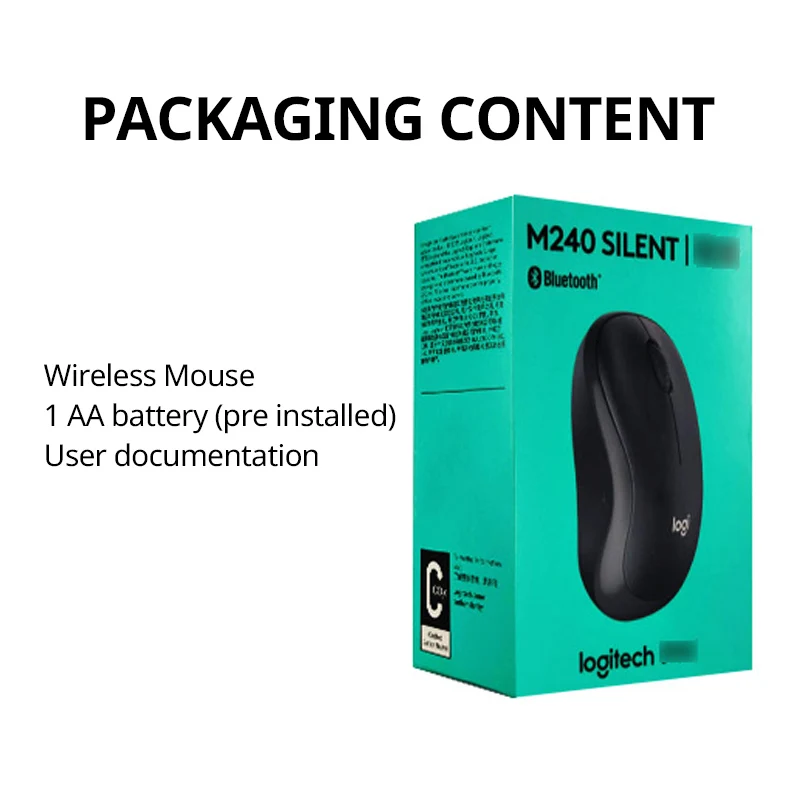 Imagem -06 - Mouse Óptico 4000dpi Bluetooth sem Fio Silencioso para Laptop Casa Negócios Escritório Portátil Logitech-m240