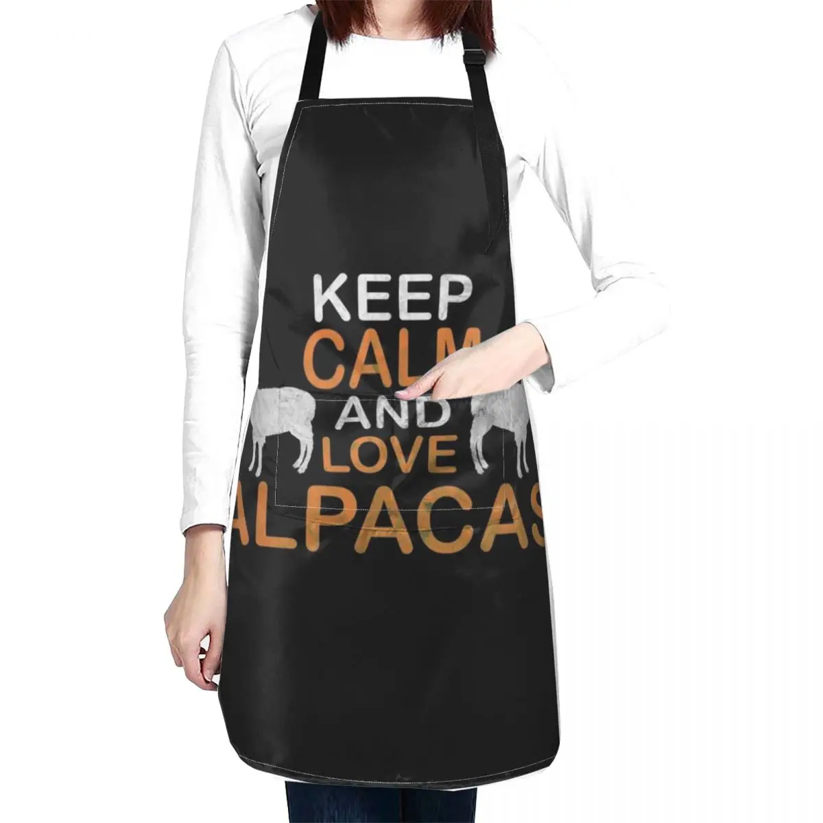 Keep Calm And Love Alpacas Cool Llama Gift Apron christmas decoration For Man Kitchen For Men Apron