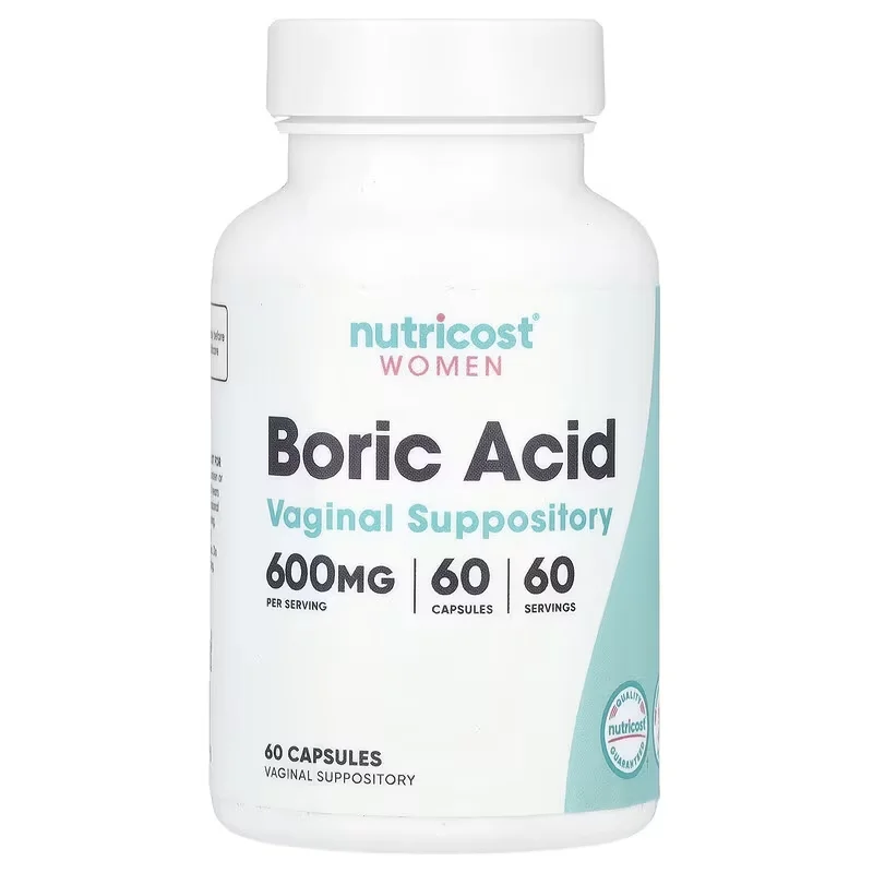 

60 Count Boric Acid Vaginal Suppositories PH Balanced Gentle Care for Vaginal Health Non-Medicated Suppositories