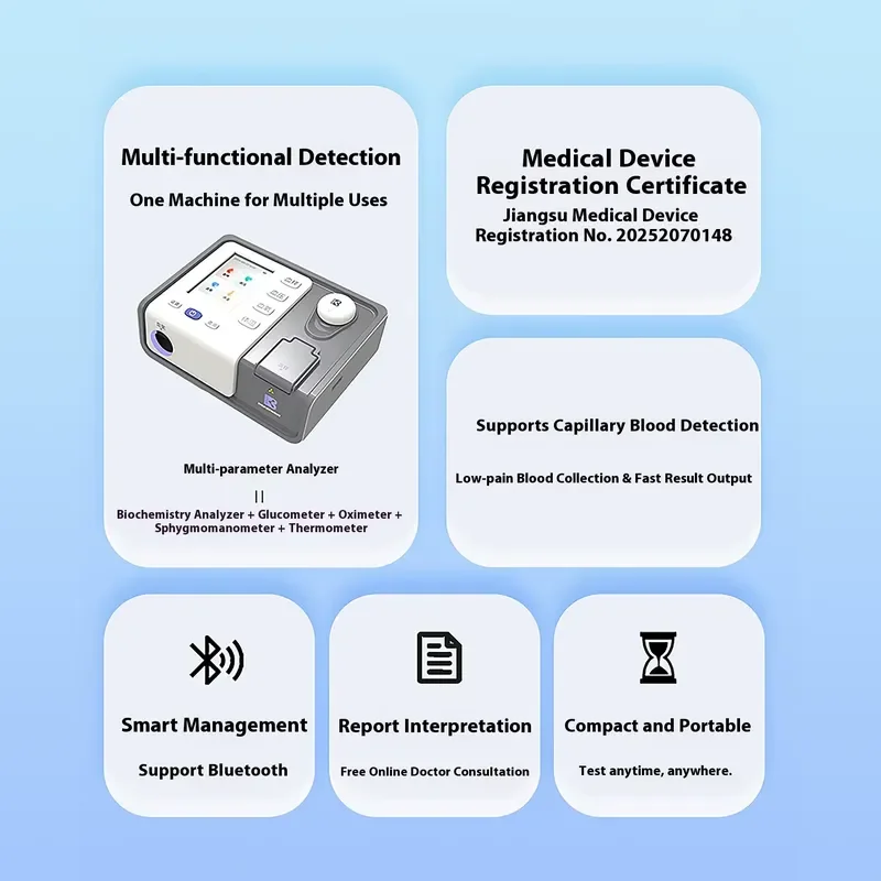 BK-280 All-in-One Microphone Multifunctional Tester for Sugar Pressure Uric Acid Liver Kidney Function Three