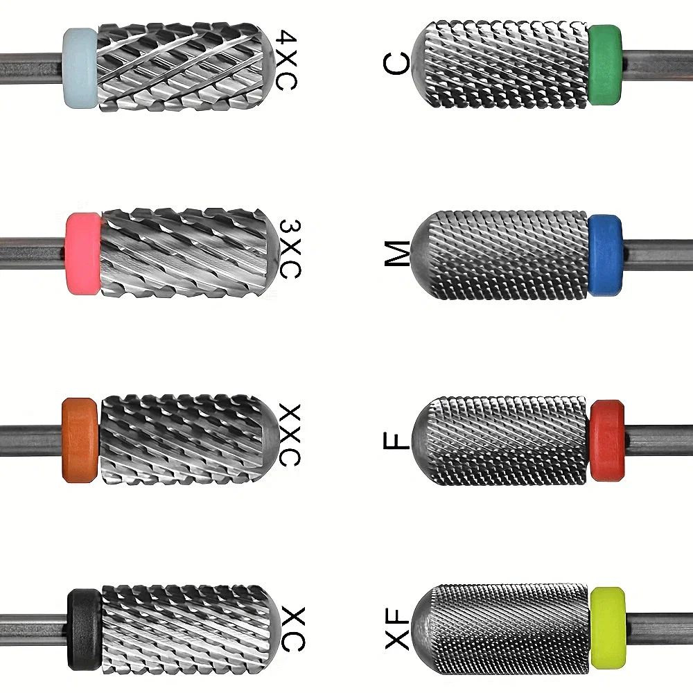 Large Original Nail Drill Bits,Tungsten Steel Carbide Barrel Round Smooth Top,Fast Remove Acrylic Or Hard Gel for Nail Art Tools