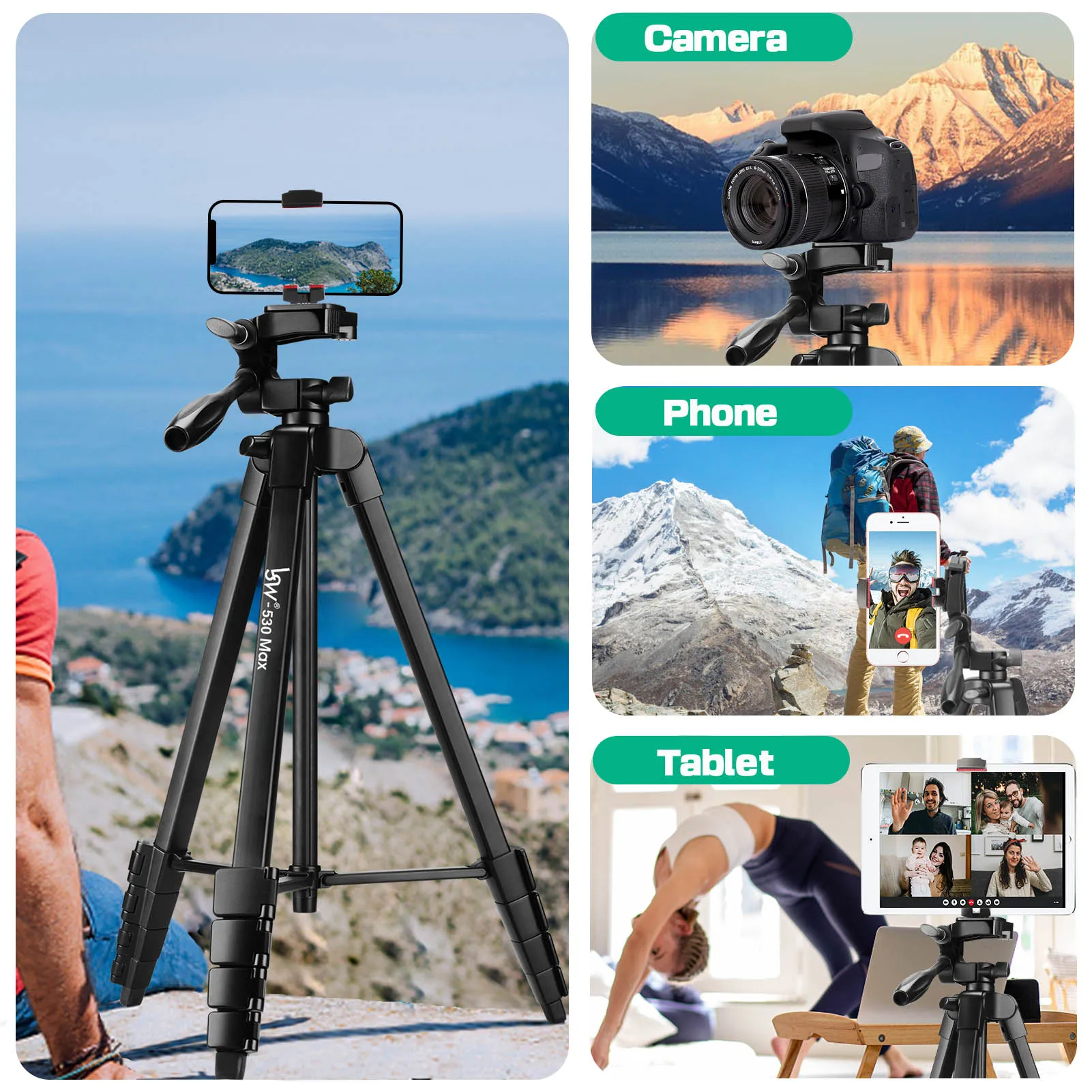 Treppiede per telefono FF-CJ29 supporto per fotografia professionale con videocamera per registrazione Video da 167cm con borsa per il trasporto a distanza