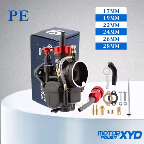 PE17 19 22 24 26 28mm Carburetor With Carb Jet For Yamaha Kawasaki Honda 2T 4T Flange Engine Motorcycle Dirt Bike Cub Scooter