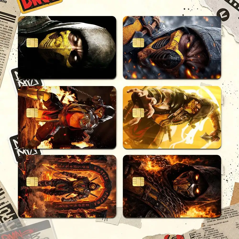 Mortal Kombat Scorpion Credit Card HD Stickers Premium matte film effectively prevents fingerprints and daily abrasion.
