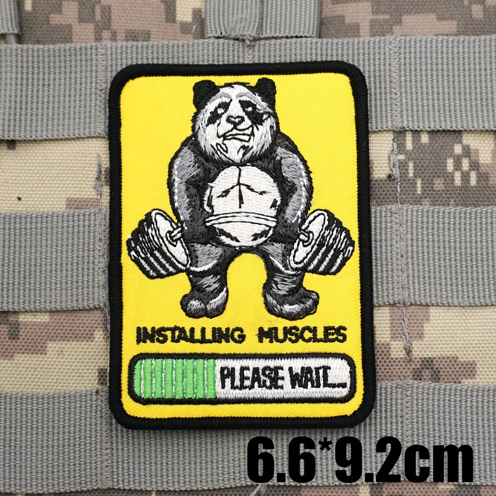 No Pain No Gain Fitness and Sports Series Military Tactical Embroidered Patches Armband Backpack Badge with Hook Backing