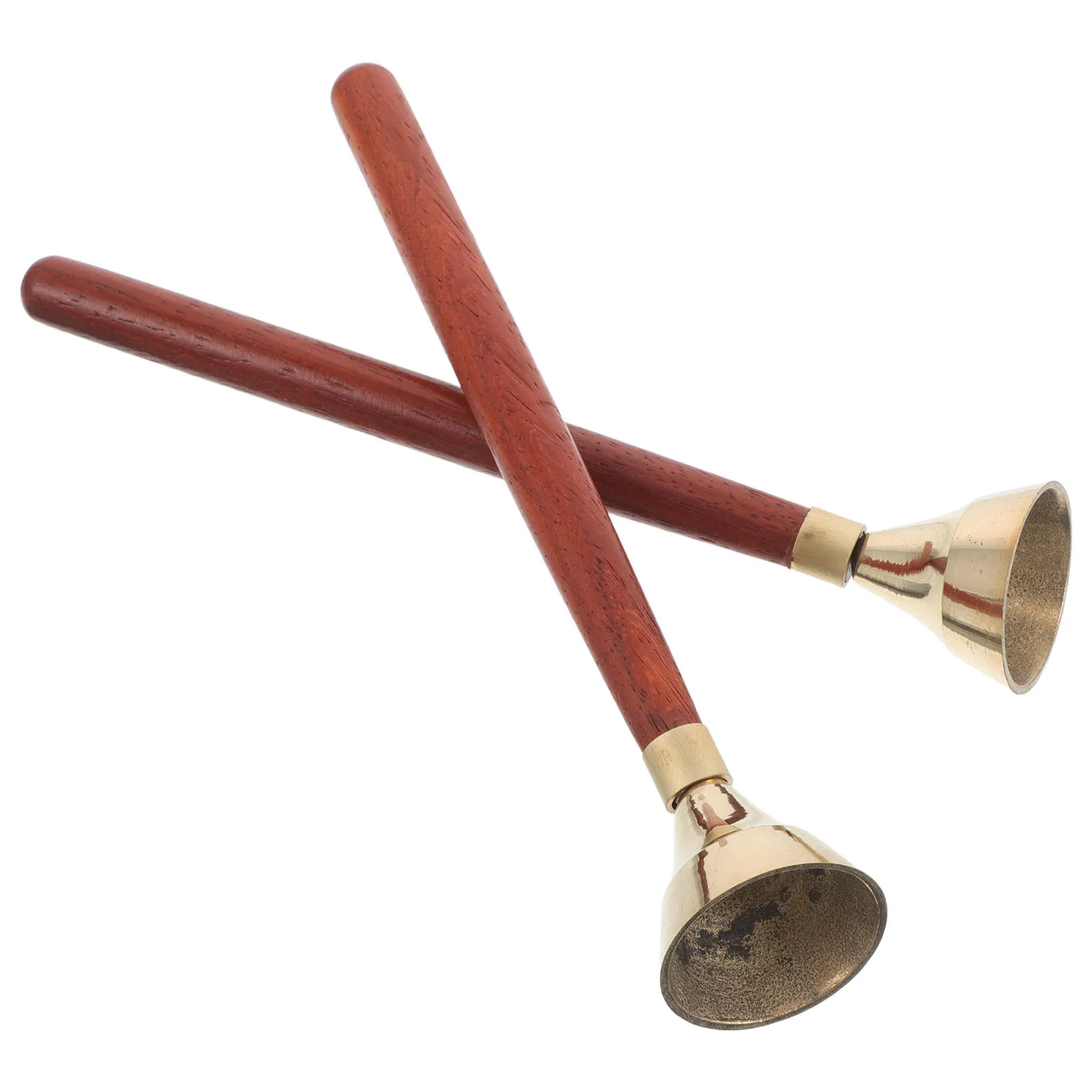

1 Pair Orff Approved Handheld Percussion Bell Set Durable Wooden Musical With Handle For Early Music Learning