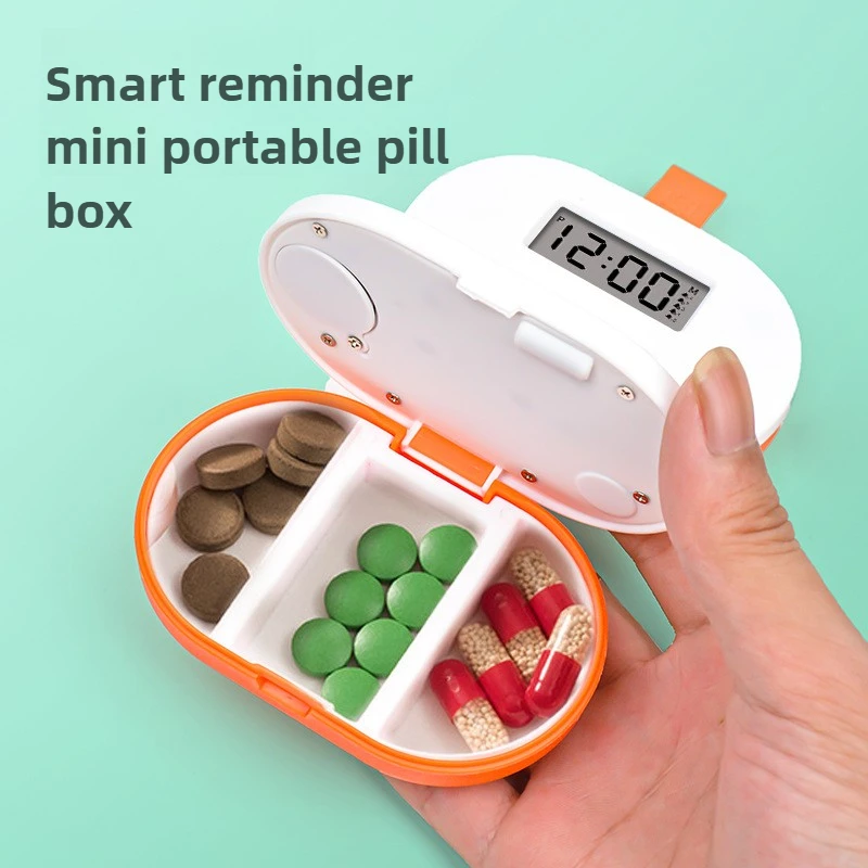 

Smart Reminder Pill Box Electronic Timing Medicine Box With Alarm Clocks 3 Grid Travel Pill Case Portable Pills Drug Organizer