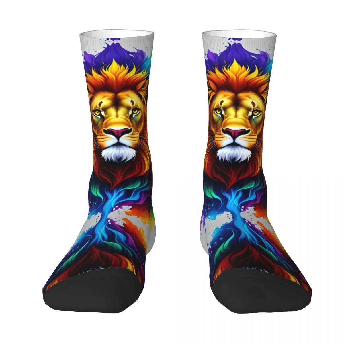 Coole Tiere, Löwen, Tiger, Gorillas Unisex Socken, warme 3D-Druck glückliche Socken Street Style verrückte Socke