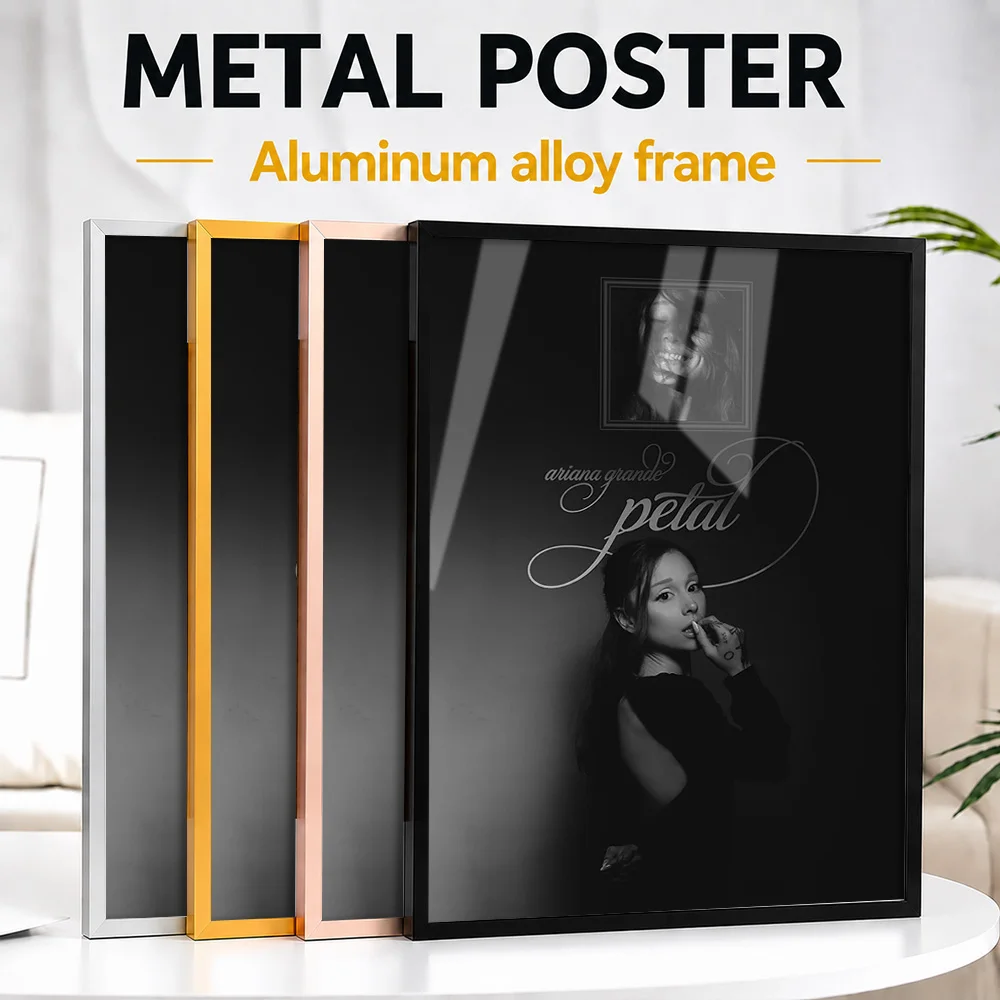 Ariana Grande Petal Framed Metal Print Customized Pop Icon Tribute Wall Art Created For Vinyl Collectors To Style Music Room