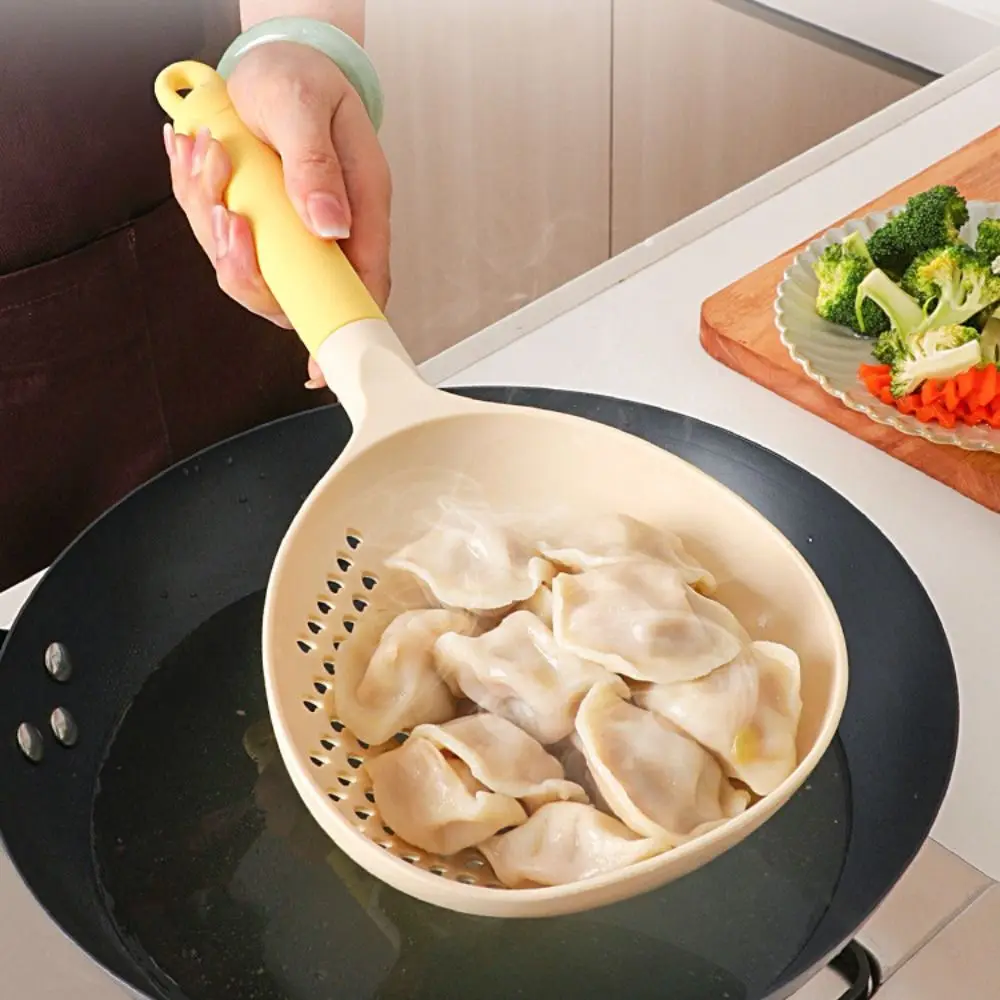 

2в1 половник для супа и дуршлаг большой размер антипригарный кухонный ковш сито высокая термостойкость сито для овощей с длинной ручкой