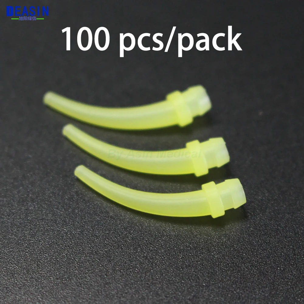 100/50pcs Dental Materials Dentistry Silicone Rubber Conveying Mixing Head Disposable Impression Nozzles Mixing Tips Mixing Tube