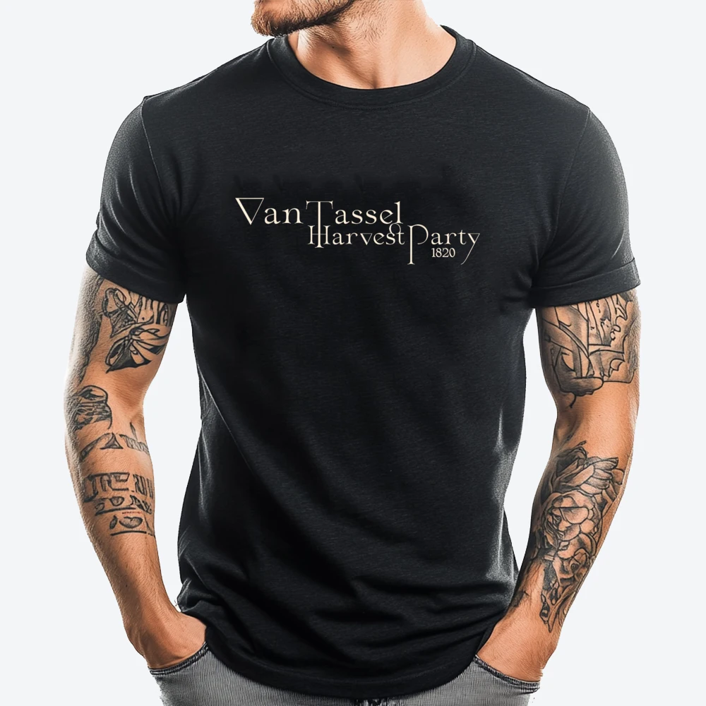 

Van Tassel Harvest Party The Legend Of Sleepy Hollow Mens Clothing Plus Size Graphic T Shirts Men Cotton Funny Camiseta