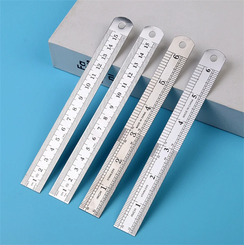 15cm Stainless Steel Staight Ruler Inch CM Double Sise Scale Measuring Tool Artist Student Drawing Supply School Stationery Gift