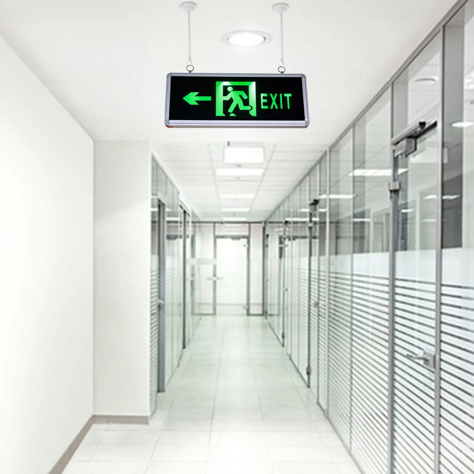 2Pcs Emergency Exit Sign Hanging Rods Sturdy Iron Bars for Safety Lighting Fixtures Evacuation Lamp Holder Quick Installation