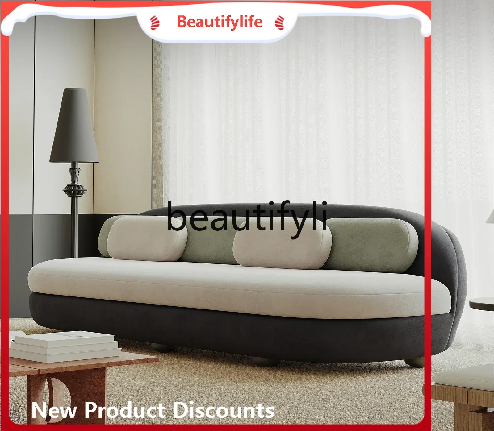 ss8617 Sofa living room Modern light luxury high-end sense Large and small apartment Straight row sofa special-shaped