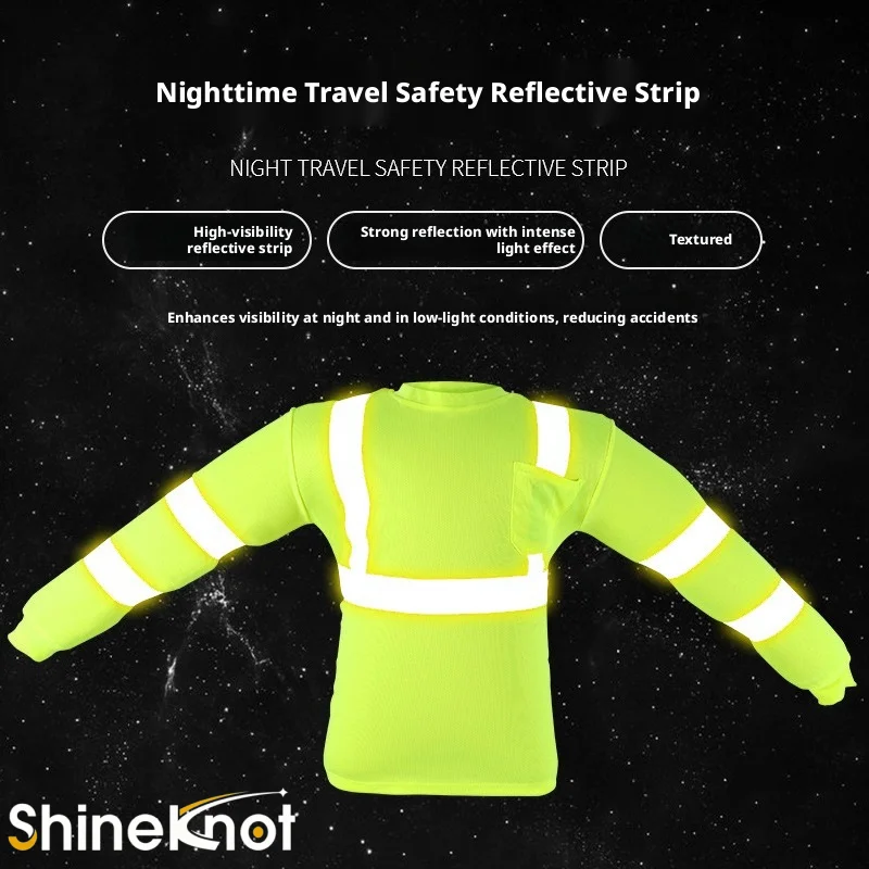SHINEKNOT Breathable High Gloss Reflective Vest Construction Safety Reflective Clothing Outdoor Warning Clothing
