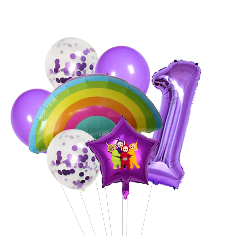 Teletubbies Foil Latex Balloon Set Birthday Party Decor Cartoon Character Globos Baby Shower Supplies Scene Layout Decorations - view 2