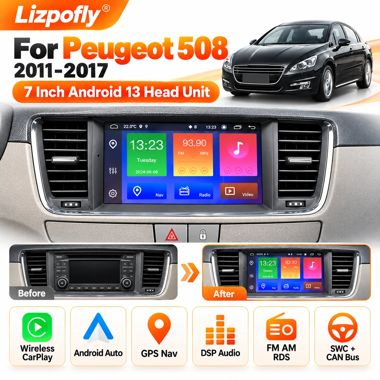 Lizpofly for Peugeot 508 2011-2017 7