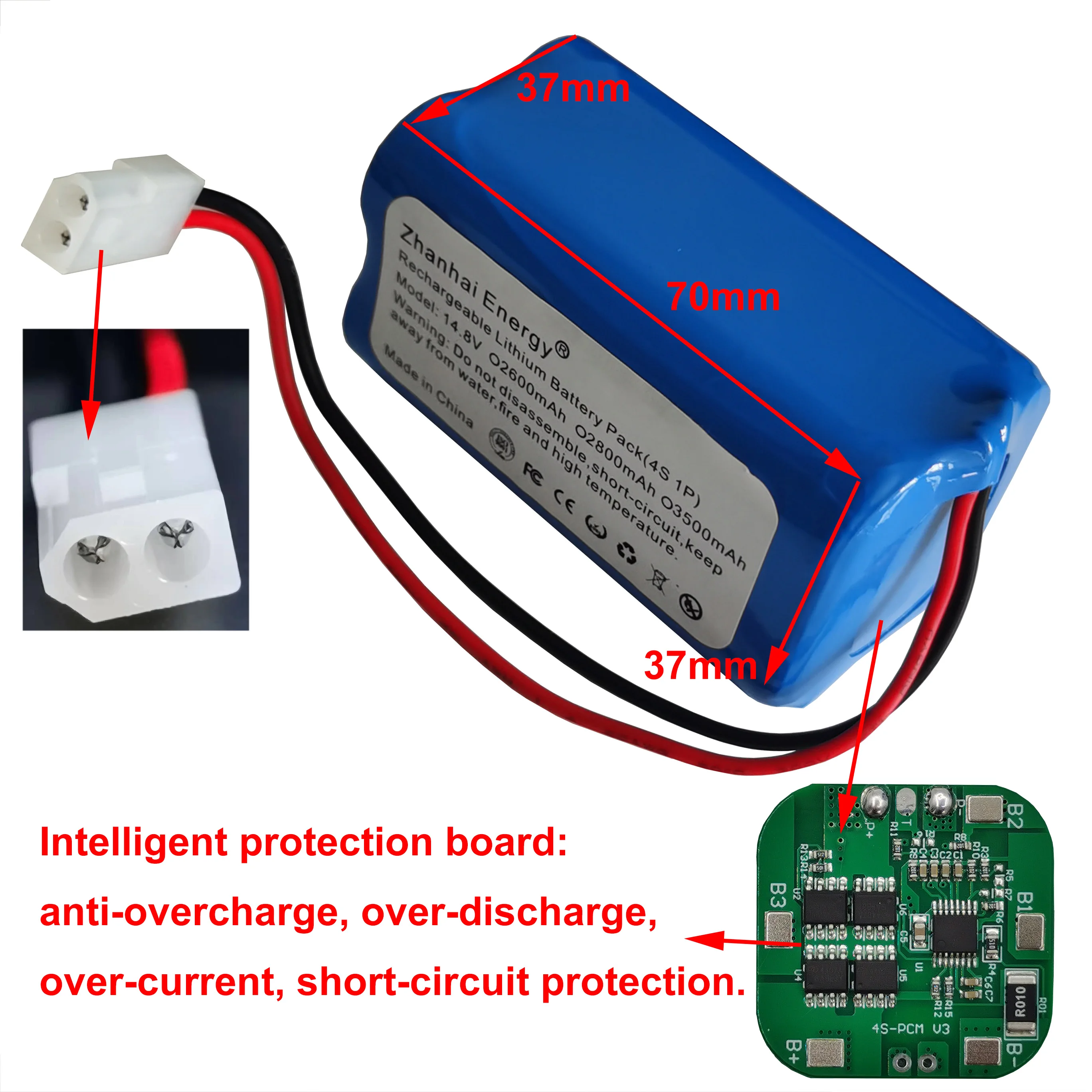 14.4V 14.8V 3500mAh 2800mAh 2600mAh Li-Ion Cylindrical Rechargeable Battery Pack For Sweeping Robot Xiaomi G1 Panasonic MC-WRC53