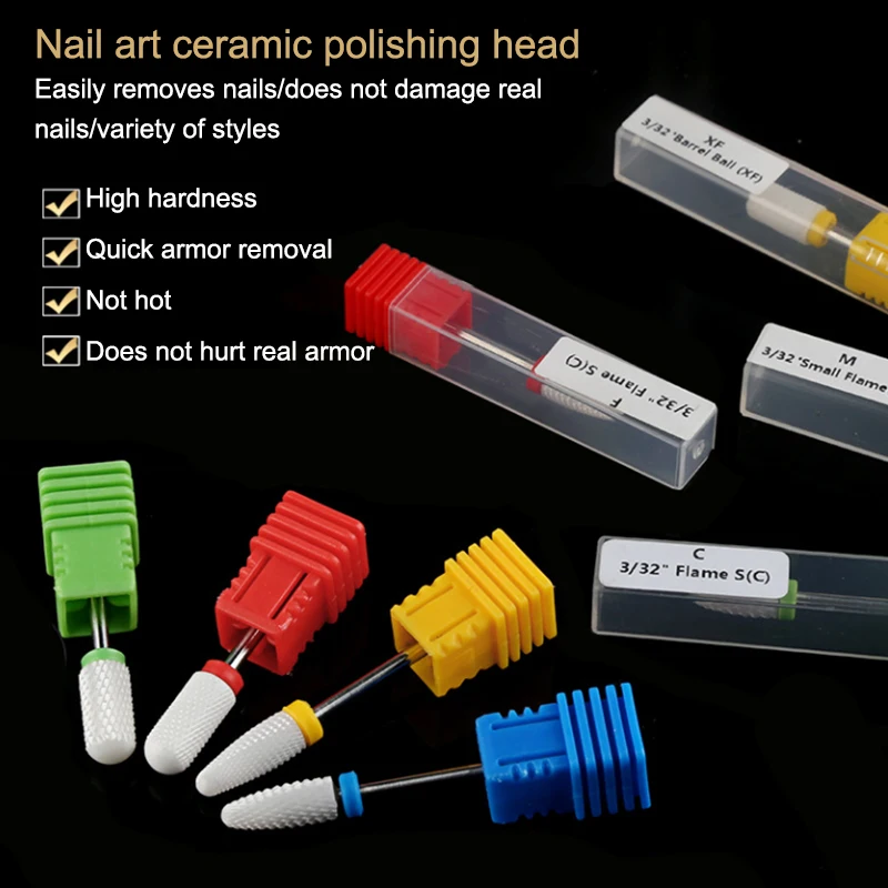 【HBS-7】1Pcs Nail Drill Bit Pedicure Cleaning Polishing Tools Ceramics Remove Dead Skin Nail Tool Nail Specific Tools