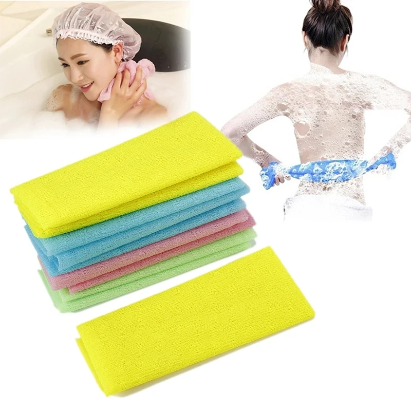 4pcs beauty skin exfoliating cloth washcloth Japanese body wash towel nylon bath towel skin polishing towel color sent randomly