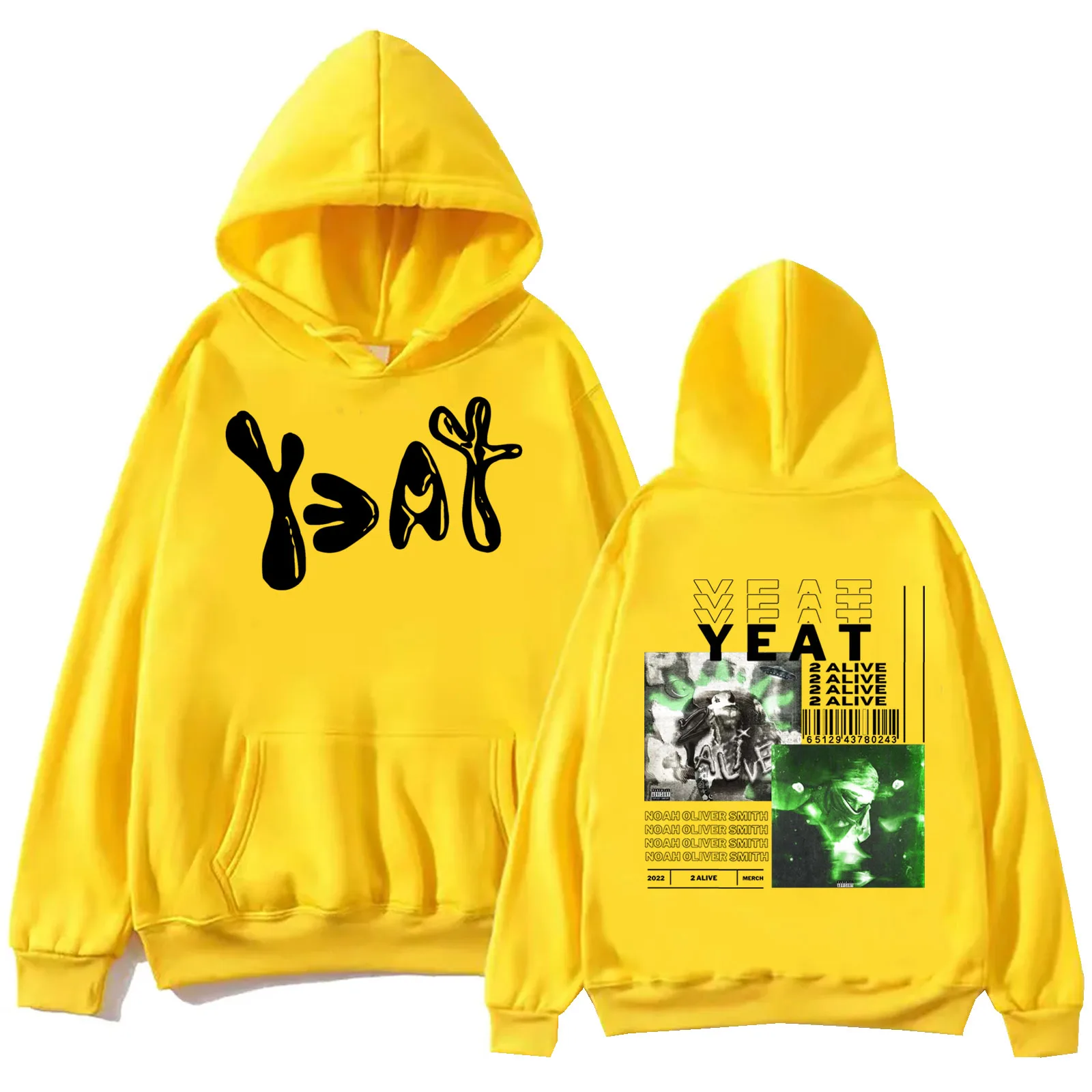 هوديي بنمط يات-هوديي ، نمط الهيب هوب ، فضفاض ، كلاسيكي ، بسيط ، كم طويل ، كاجوال ، كبير الحجم ، لمحبي الموسيقى ،