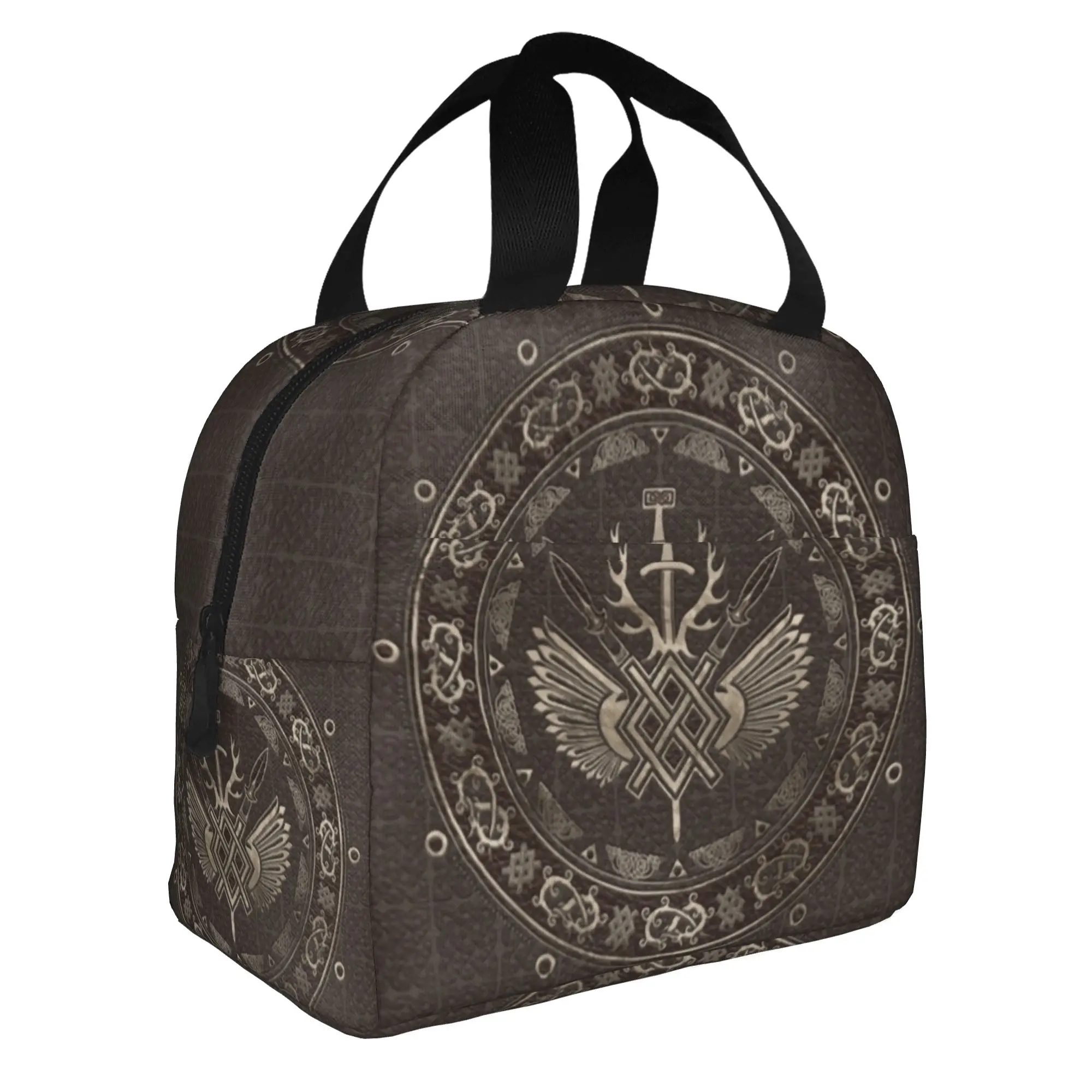 Viking Gungnir Portable Lunch Boxes Women Spear of Odin Norse Mythology Cooler Thermal Food Insulated Lunch Bag School